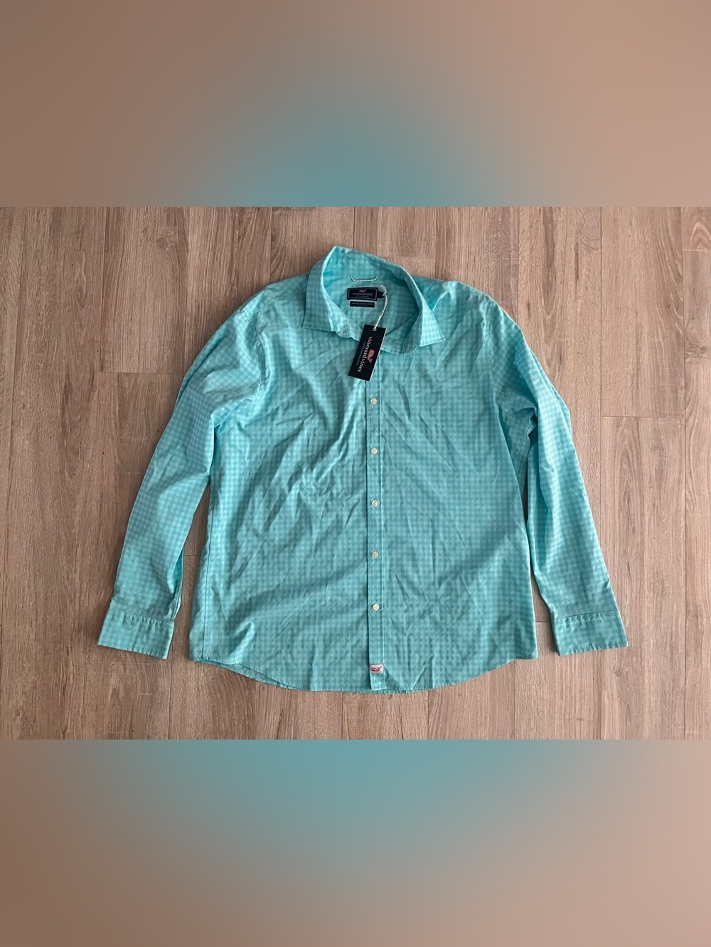 NWT Vineyard Vines Men’s Performance Slim Fit Cooper Shirt Medium Turquoise XL